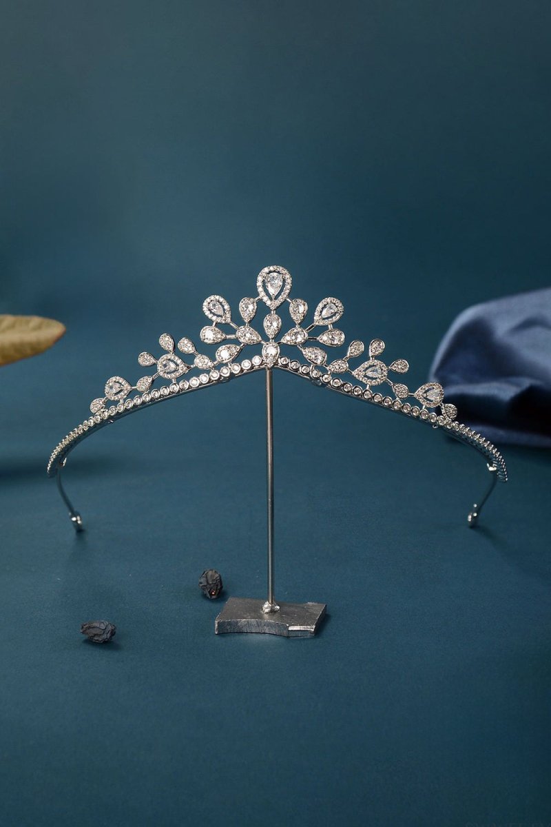 Women's Silver Cubic Zirconia Crowns - BOLODOO