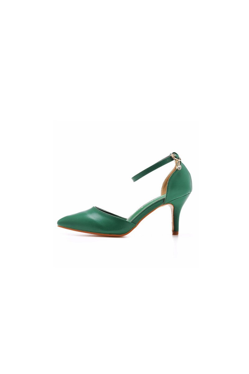 Women's Wedding Shoes Pointed Toe Ankle Strap Stiletto Heels - BOLODOO
