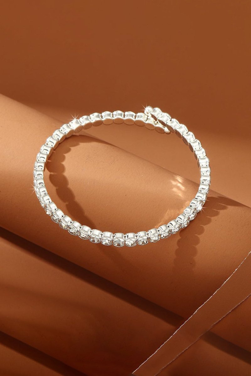 Silver Strencth Round Cuff Tennis Bracelets