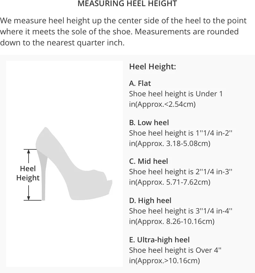 Shoe heel height guide